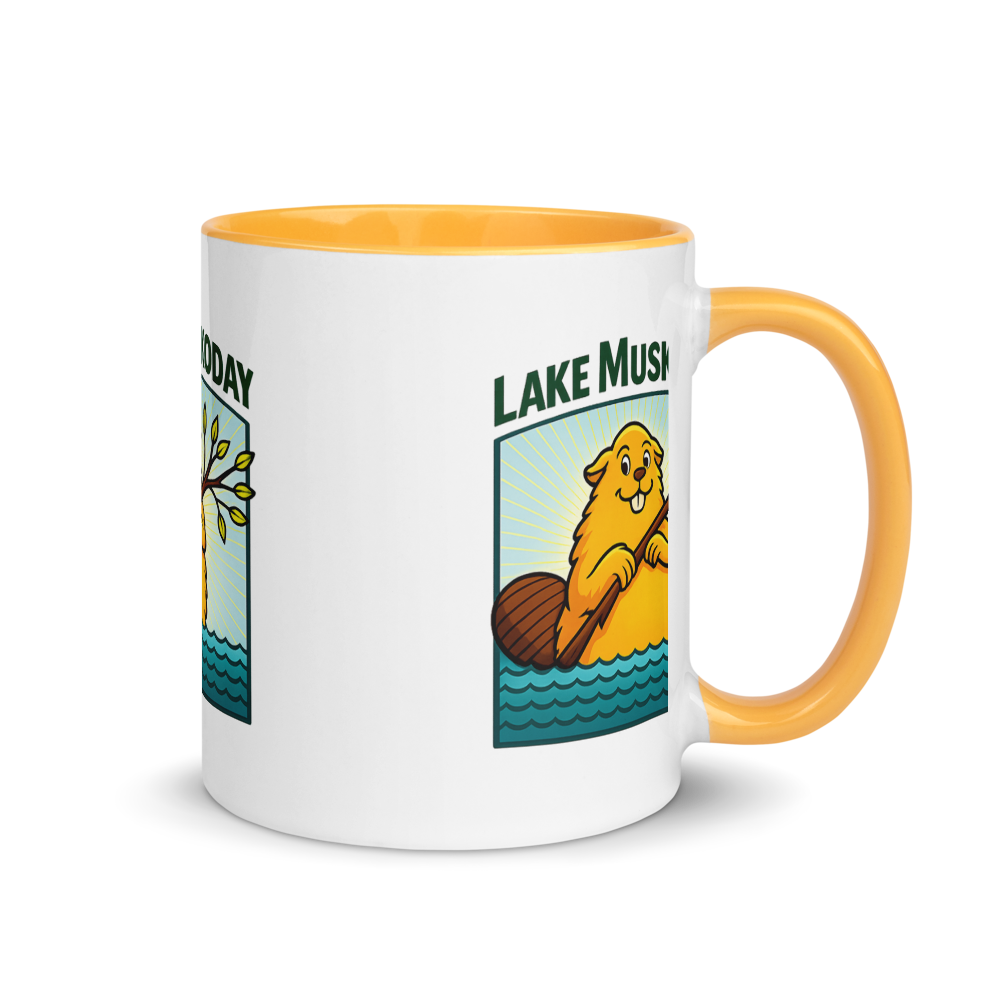 White Ceramic Mug with Color Inside